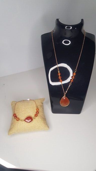 Collier et bracelet Cornaline
